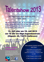 Plakat zum Casting für die Talentshow