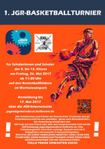 Flyer des 1. Basketballturniers des Jugendgemeinderats Heilbronn