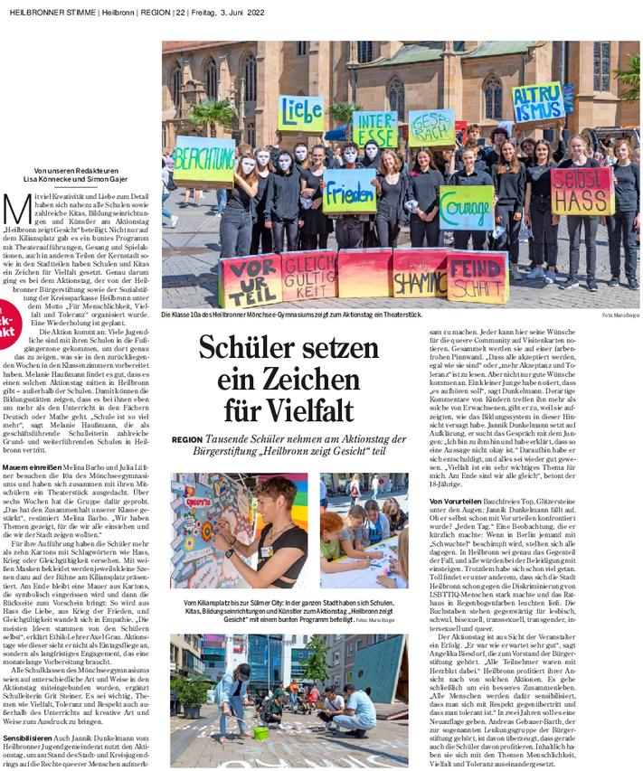 Artikel aus der Heilbronner Stimme vom 3. Juni 2022